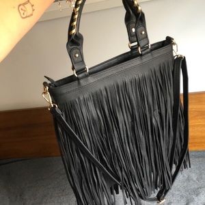Donna Salyers Fabulous Furs Fringe Crossbody Bag